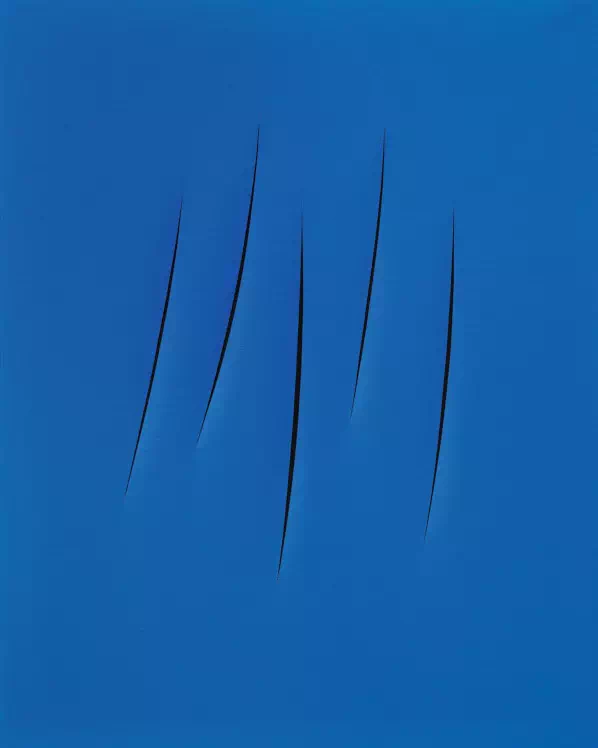 Lucio Fontana - Concetto spaziale, Attesa - Olio/idropittura su tela - Taglio di Lucio Fontana